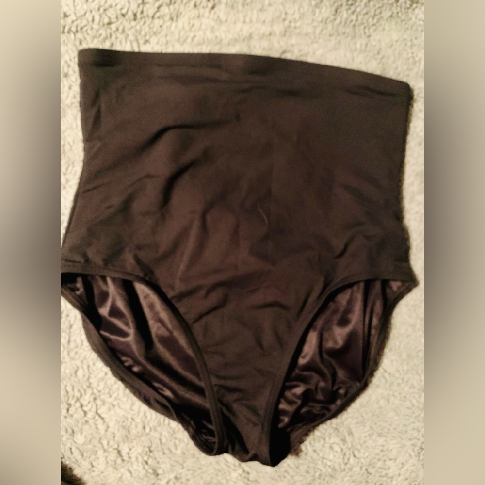 Lands End Black High Waist Swimsuit Tankini Bottoms 14